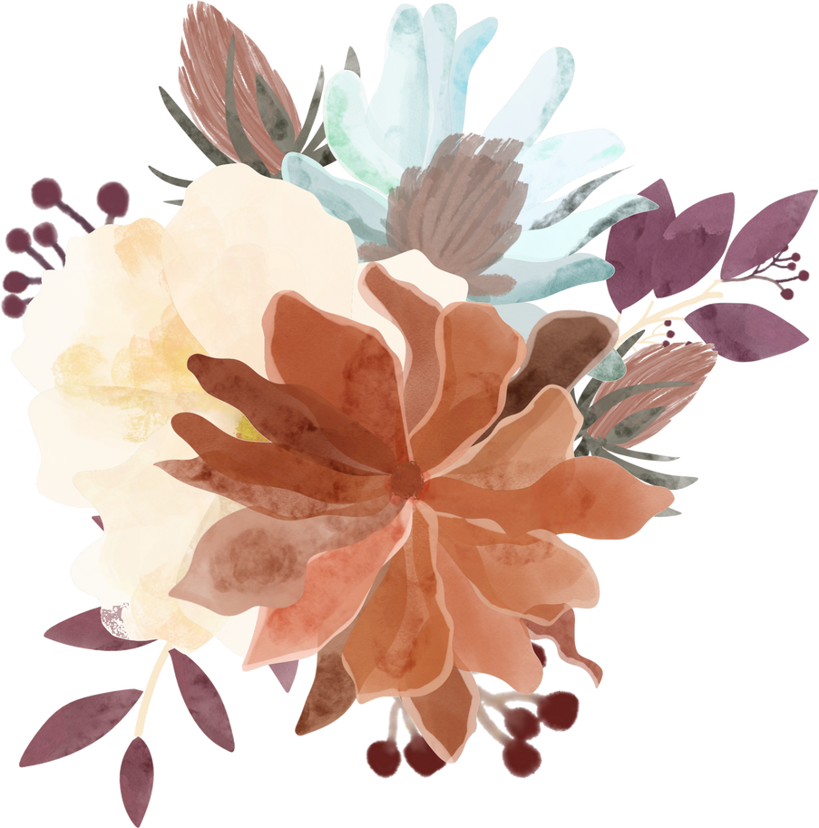 Arrangement Watercolor Rustic Flower with Shabby or Vintage Style 